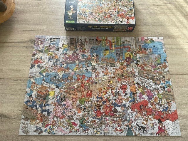 Puzzel Jan van Haasteren "De Bakkerij" 1000 stukjes, Ophalen of Verzenden, 500 t/m 1500 stukjes, Zo goed als nieuw, Legpuzzel