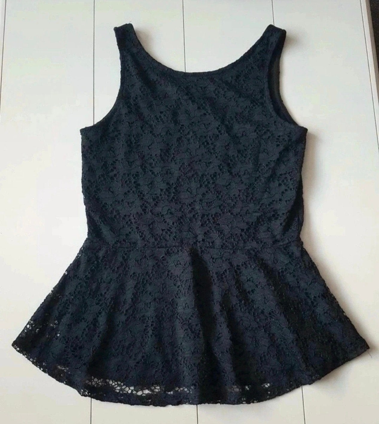 H&M zwart kanten peplum top maat 170 NIEUW!, Meisje, H&M, Nieuw, Ophalen of Verzenden