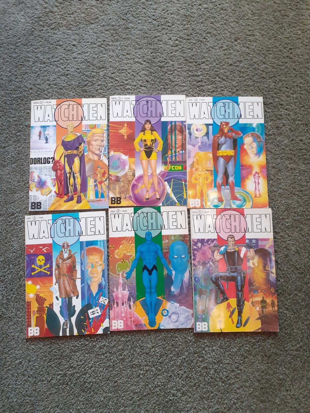 Complete Watchmen stripboekenserie - Deel 1 t/m 6, Complete serie of reeks, Ophalen of Verzenden, Zo goed als nieuw, Alan Moore