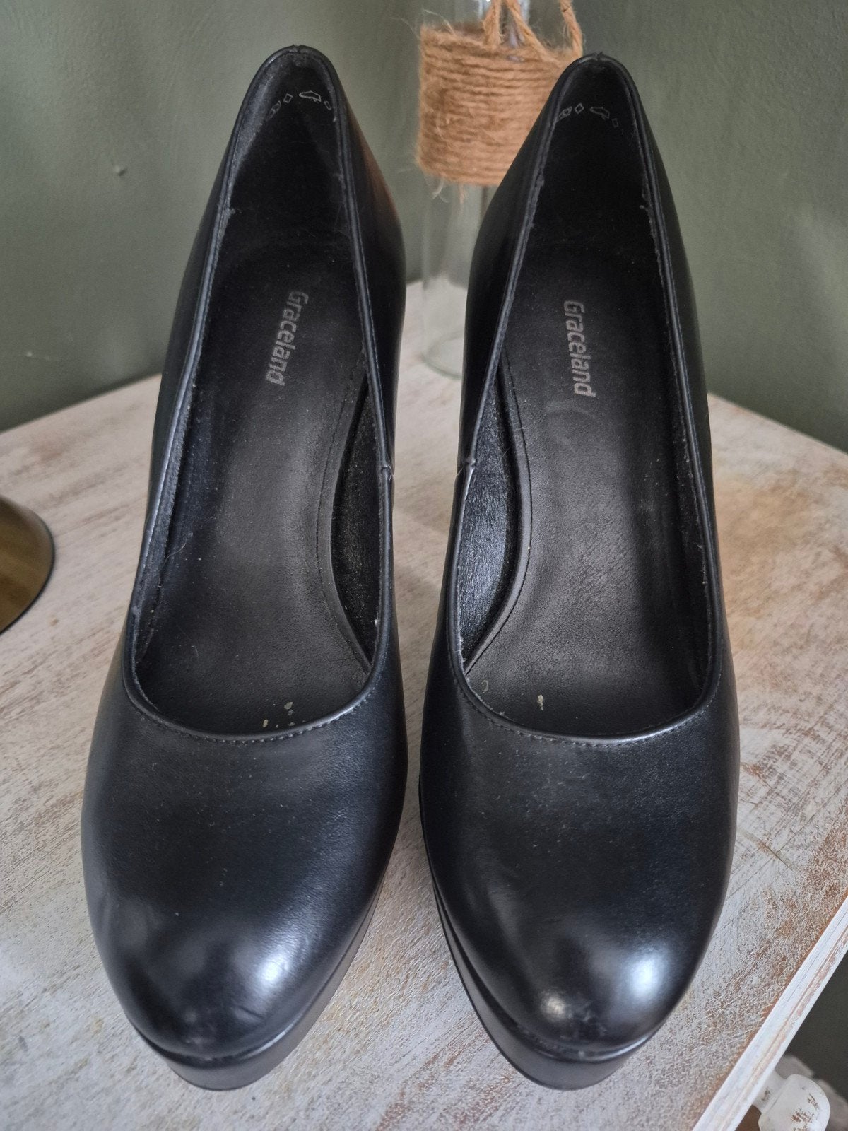 Zwarte Graceland pumps met plateauzool, Ophalen, Nieuw