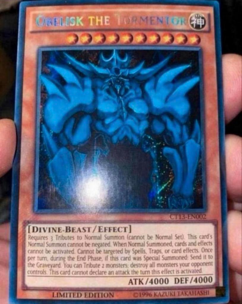 Yu-Gi-Oh! Obelisk the Tormentor CT13 Tin Promo !, Hobby en Vrije tijd, Verzamelkaartspellen | Yu-gi-Oh!, Ophalen of Verzenden