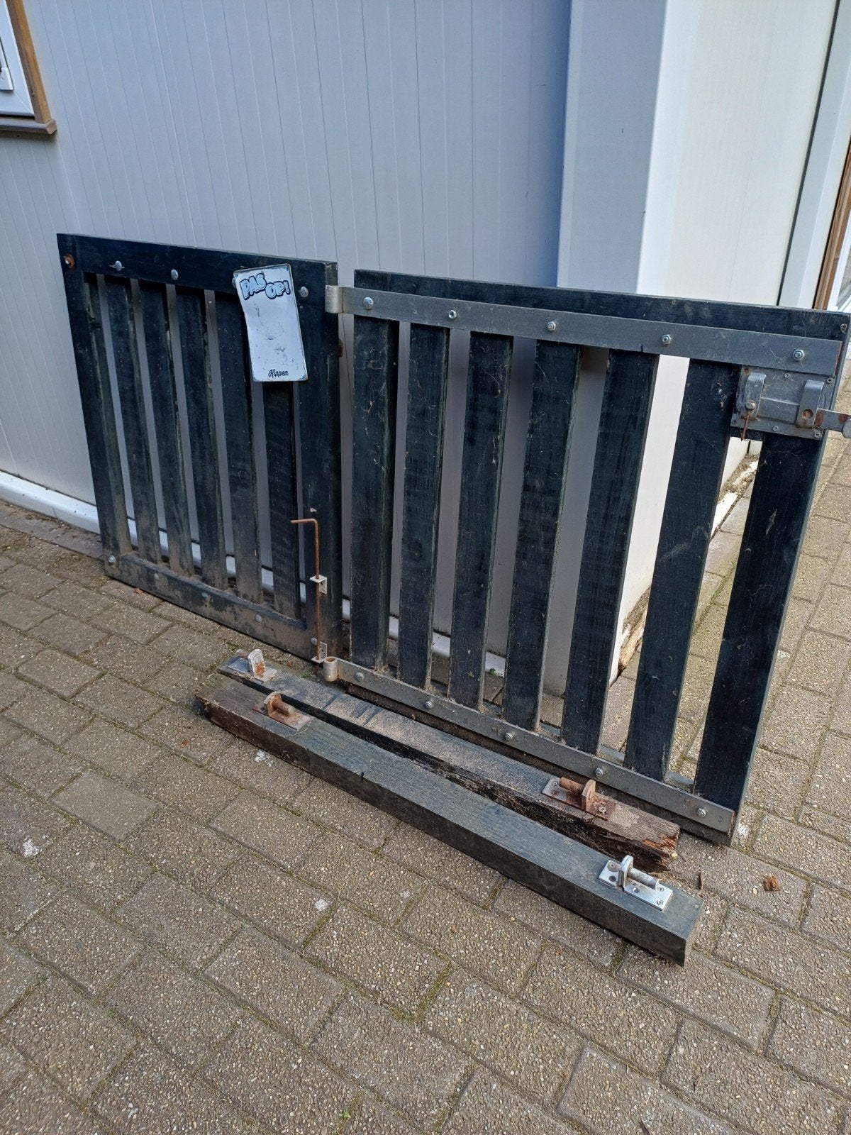 Houten tuinhek met hang- en sluitwerk 160 breed, Tuin en Terras, Ophalen, Met poort, Gebruikt, Tuinhek