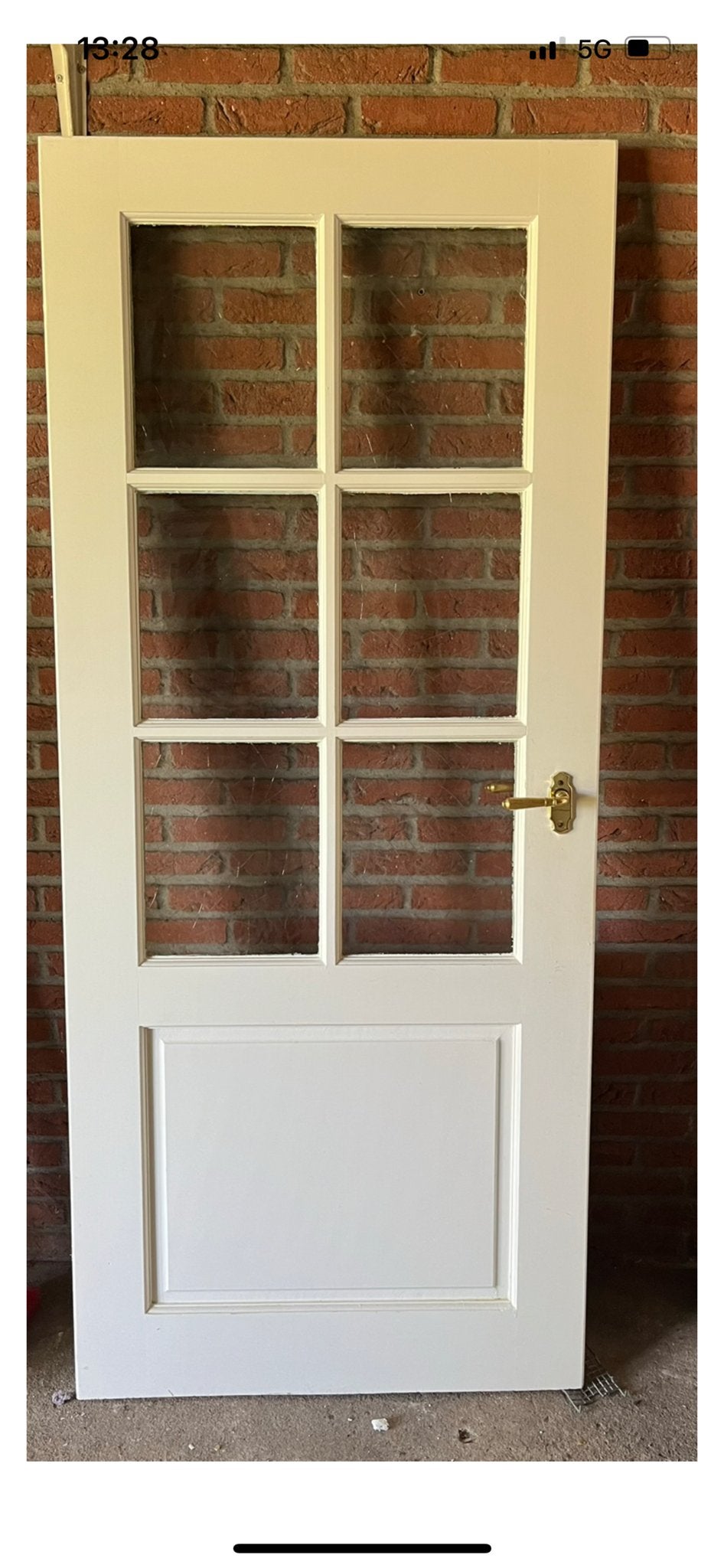 Opdek witte binnendeur 197,5x83 cm met glas, Ophalen, Gebruikt, 80 tot 100 cm, Binnendeur