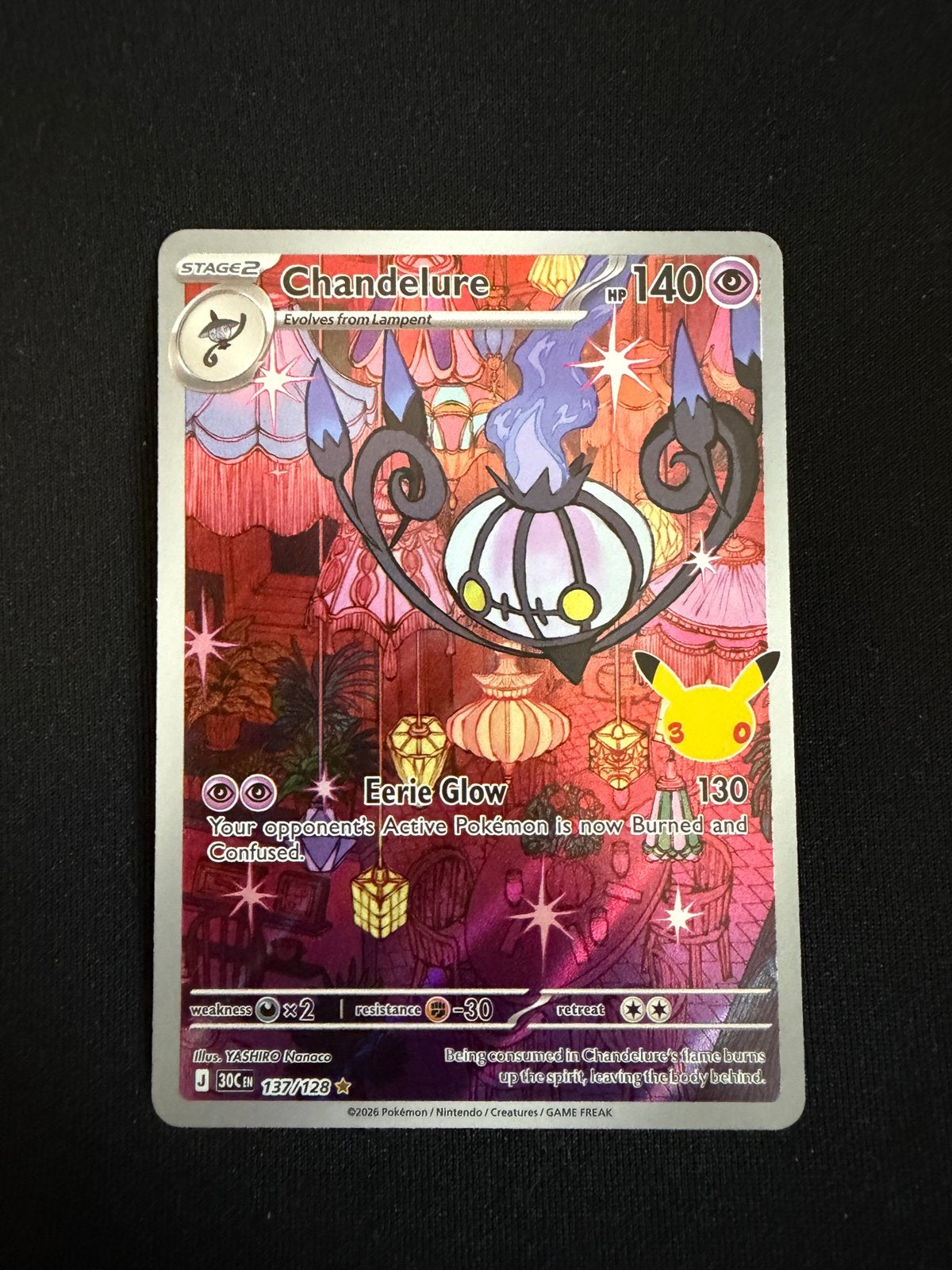 Pokémon Chandelure - 30th Celebration, Ophalen of Verzenden, Zo goed als nieuw