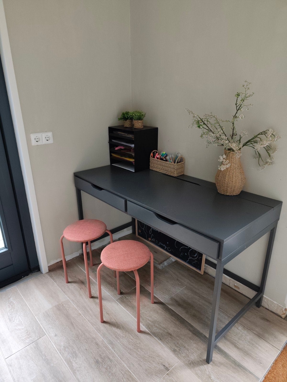 Alex bureau donkergrijs, Ophalen, Gebruikt, 132 cm, IKEA