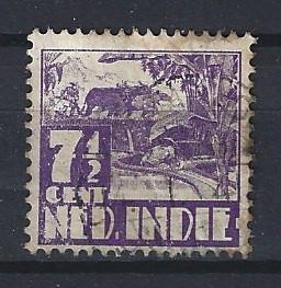 Nr 252 geb 1938 Karbouw watermerk ; Nederlands Indie 10% CW, Ophalen of Verzenden, Gestempeld, Nederlands-Indië