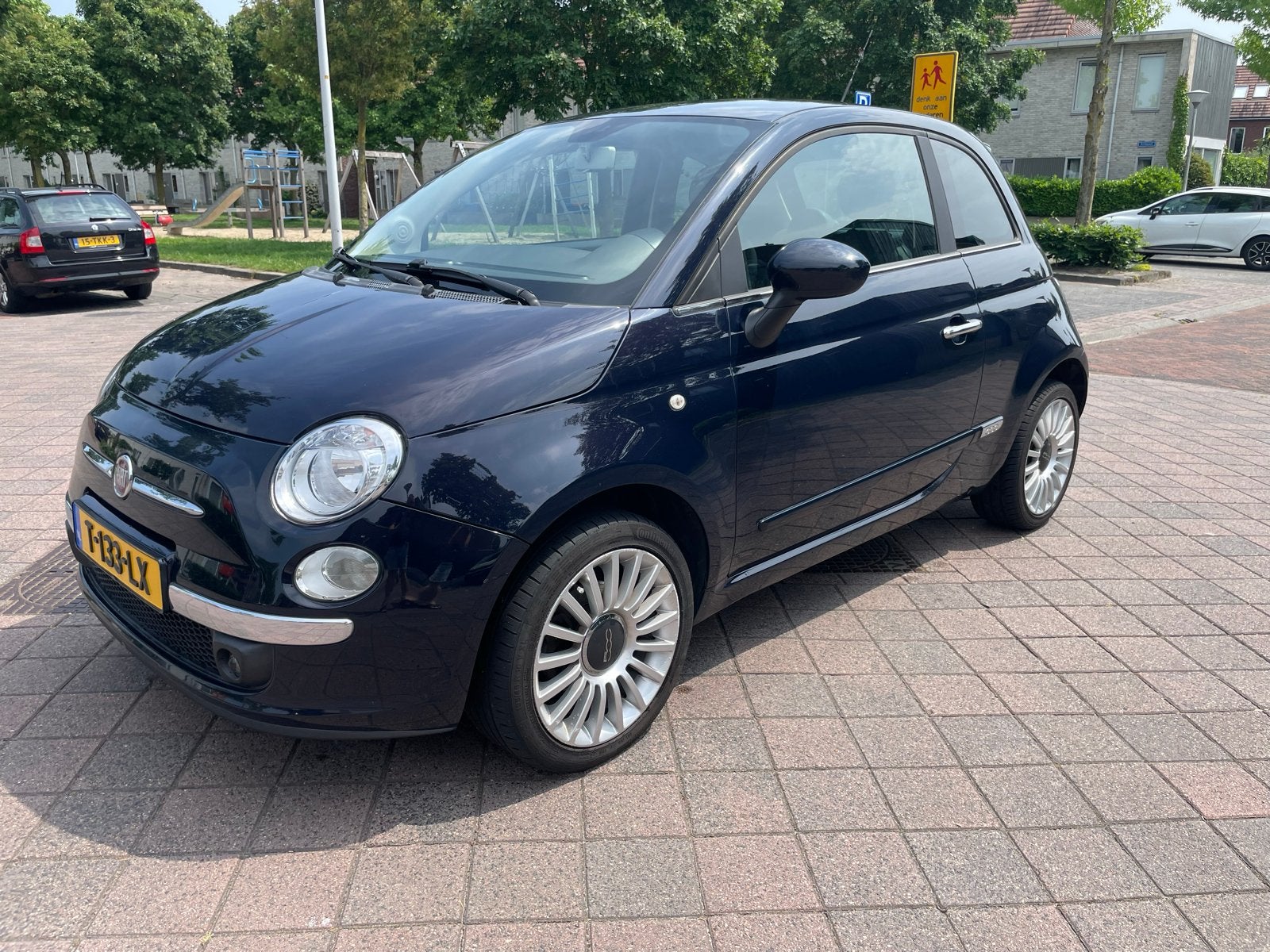 Fiat 500 1.4 16V Dualogic 2010 Blauw, 31 €/maand, 4 cilinders, 100 pk, Parkeersensor