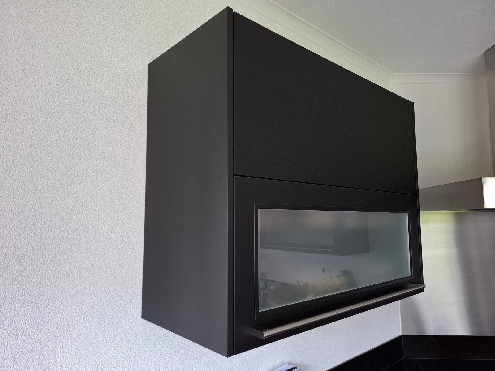 2 matzwarte bovenkasten voor keuken, 2 jaar oud, Huis en Inrichting, Keuken | Keukenelementen, Ophalen, Zwart, 50 tot 100 cm, Zo goed als nieuw