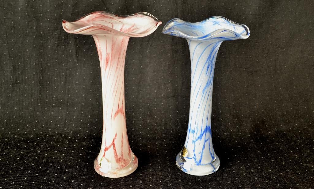Twee kristallen vazen – Peter Kaspar, Glaskunst Duitsland, Antiek en Kunst, Antiek | Glas en Kristal, Ophalen of Verzenden