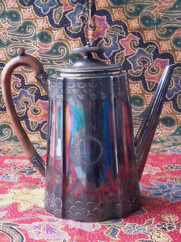 Mooie antieke silverplate theepot uit Engeland 23 cm. 1890., Antiek en Kunst, Antiek | Woonaccessoires, Ophalen of Verzenden
