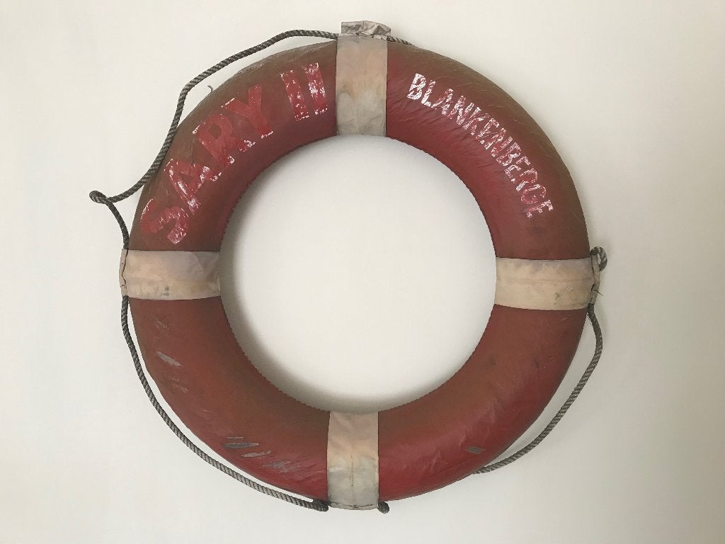 Originele oude reddingsboei Sary 2 II  Blankenberge 70 cm, Antiek en Kunst, Ophalen