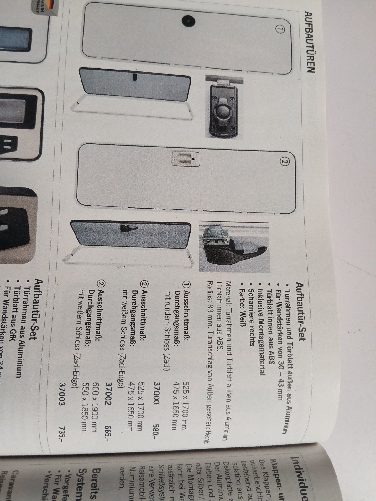 Nieuwe camperdeur 600x1900 compleet met slot, Caravans en Kamperen, Ophalen, Nieuw