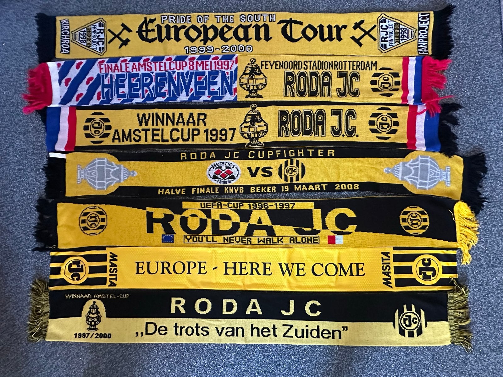 Roda JC Sjaals Collectie - Europees & KNVB Beker, Verzamelen, Sportartikelen en Voetbal, Ophalen of Verzenden, Gebruikt, Roda JC