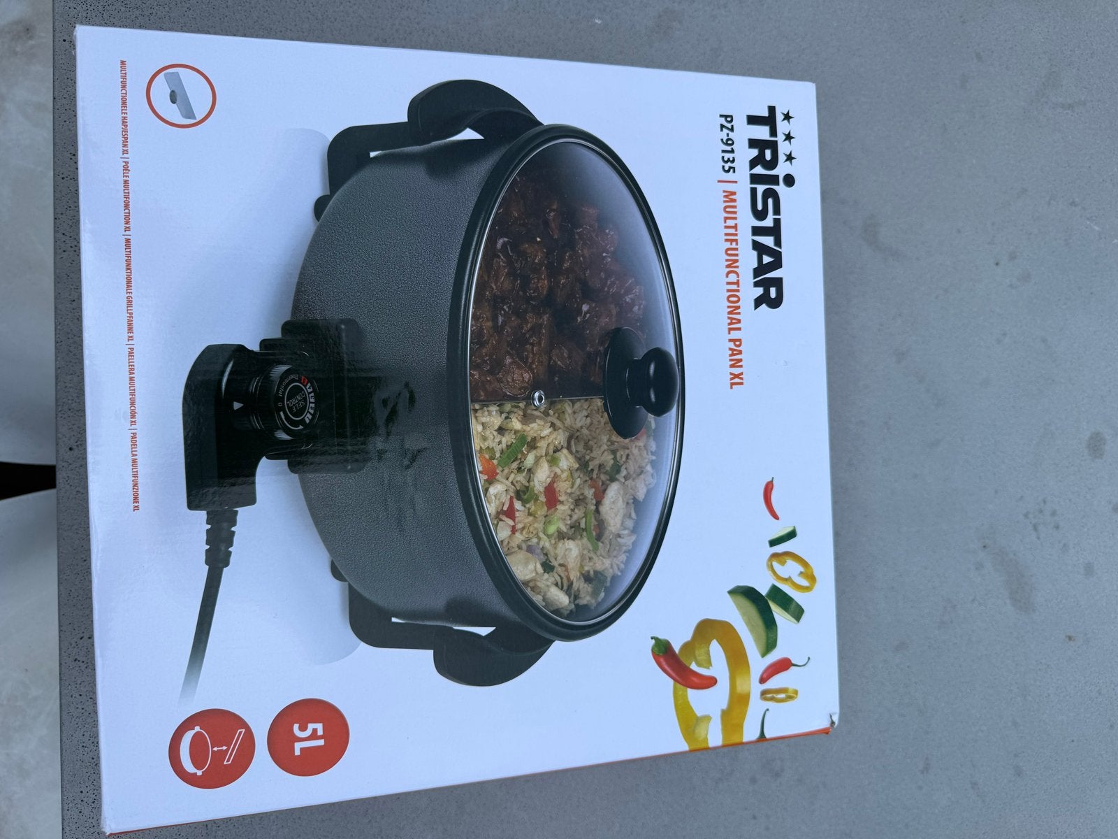Tristar Multifunctionele Pan XL - 5L, 1500W, Ophalen of Verzenden, Zo goed als nieuw