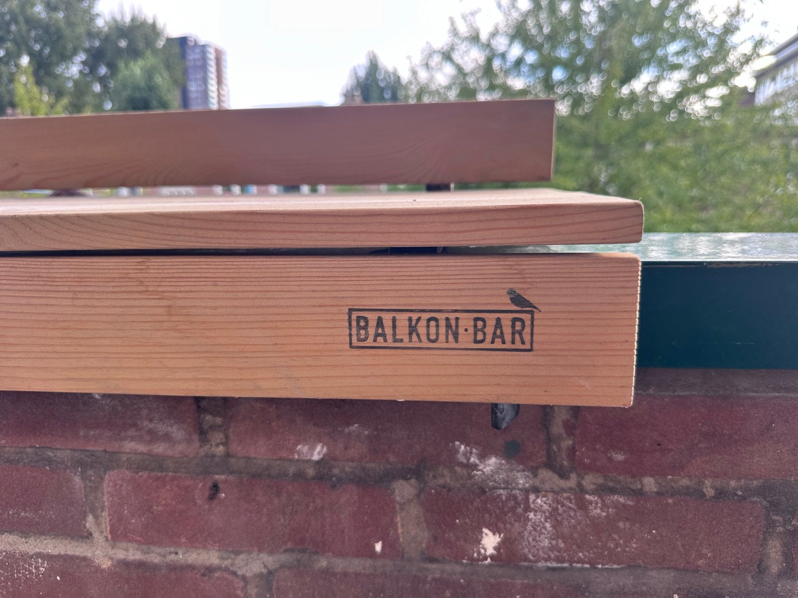 Balkonbar van hout - Handige inklapbare balkontafel, Ophalen, Zo goed als nieuw, Rechthoekig, Hout