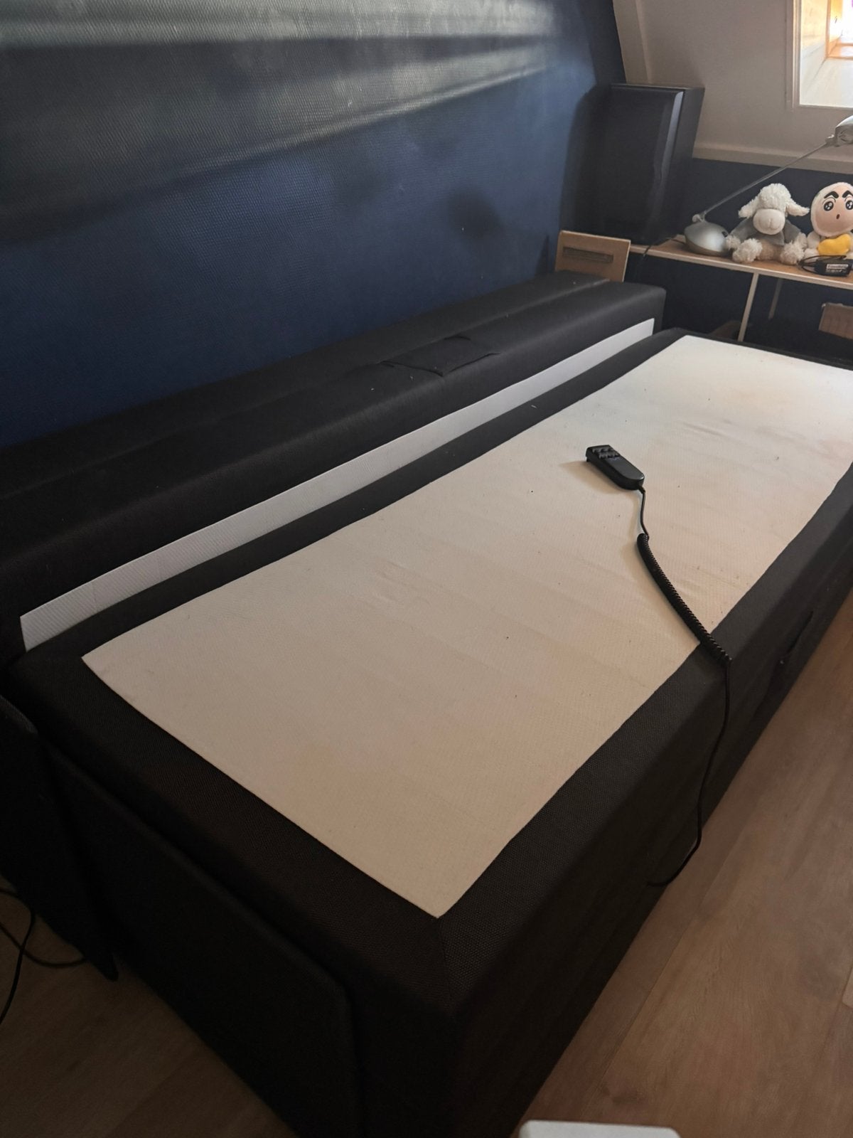 Elektrische Boxspring 1.40x2.00, Ophalen, Gebruikt, Zwart, Tweepersoons