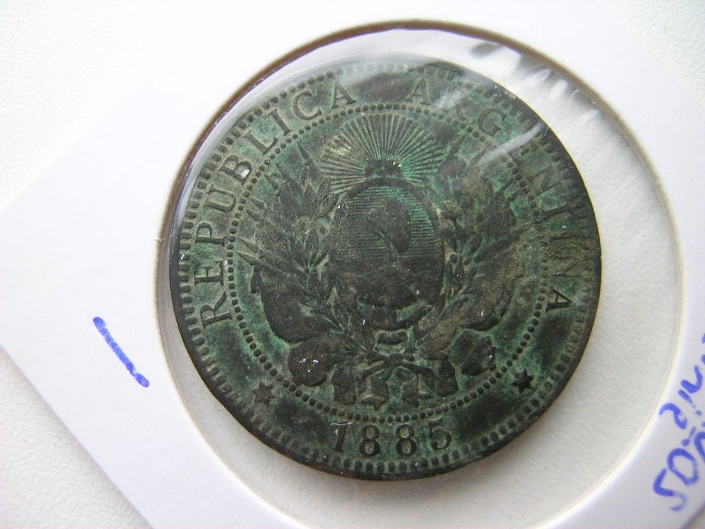 2 Centavos 1885 Argentinie, Postzegels en Munten, Ophalen of Verzenden, Zuid-Amerika, Losse munt