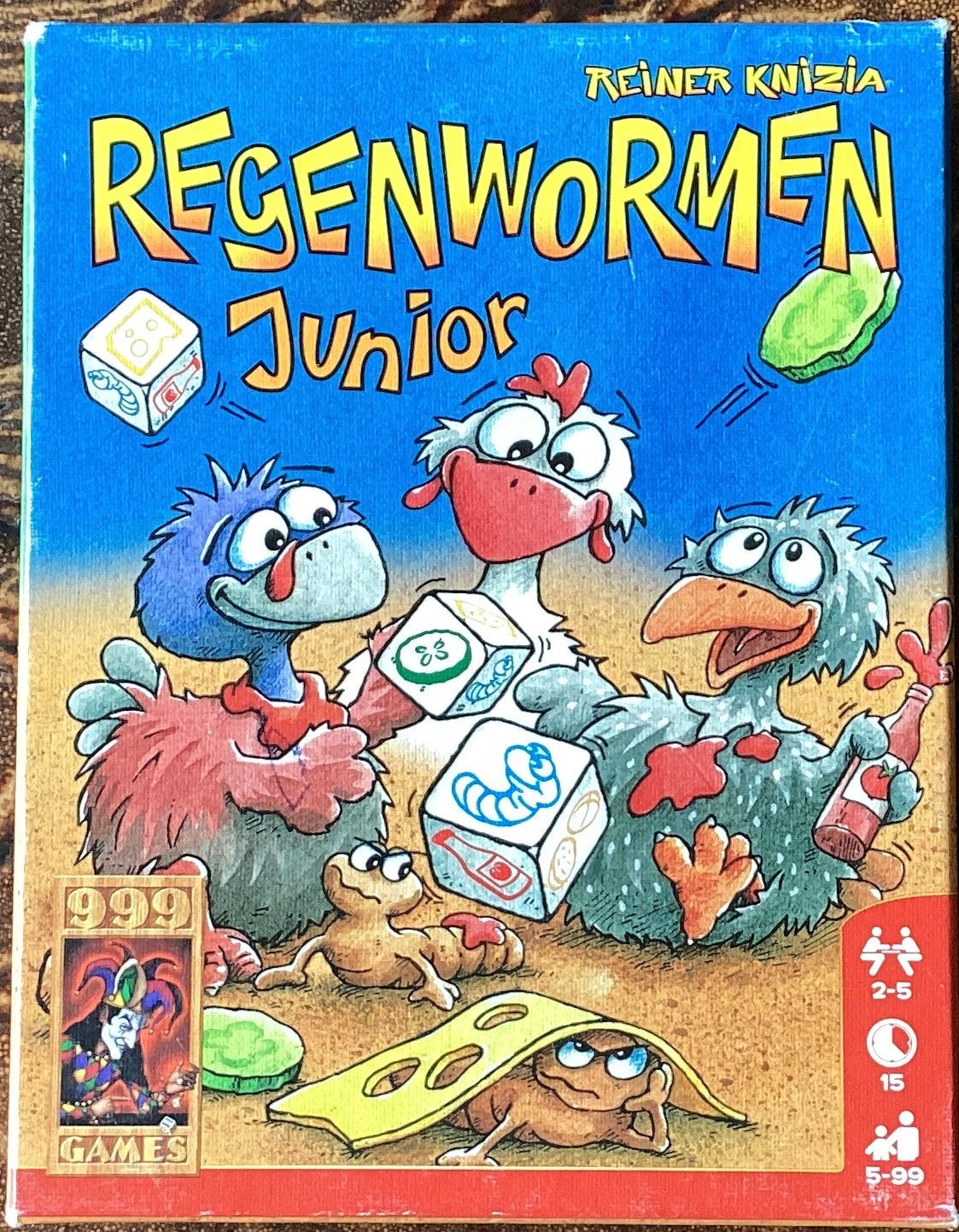 999 Games - Regenwormen Junior vanaf 5 jaar, Hobby en Vrije tijd, Ophalen of Verzenden, Zo goed als nieuw, 999 Games