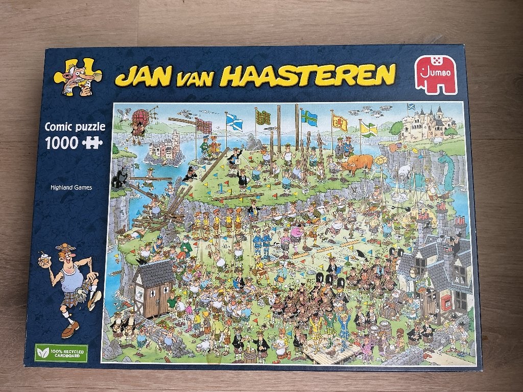 Jan van Haasteren legpuzzel 1000 stukjes HIGHLAND GAMES, Hobby en Vrije tijd, Ophalen, 500 t/m 1500 stukjes, Zo goed als nieuw