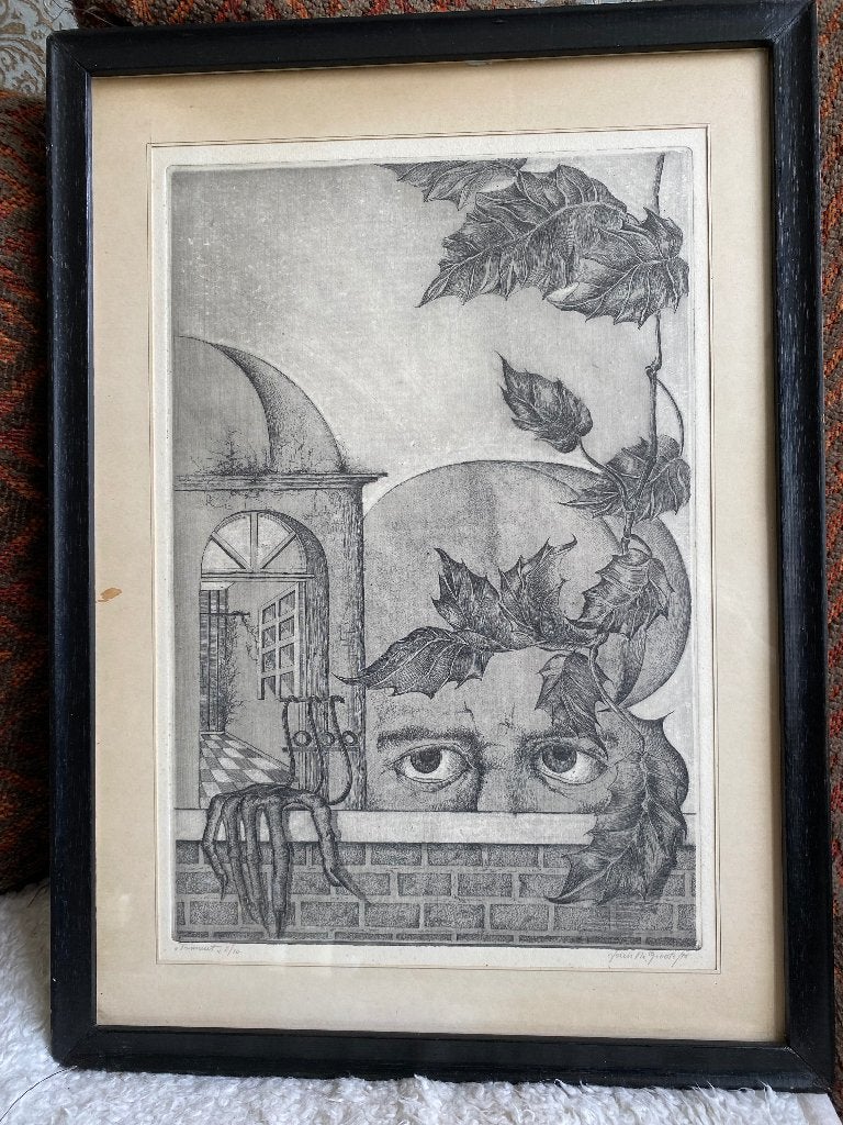 Jean de Groote schilderij ets, Antiek en Kunst, Kunst | Etsen en Gravures, Ophalen