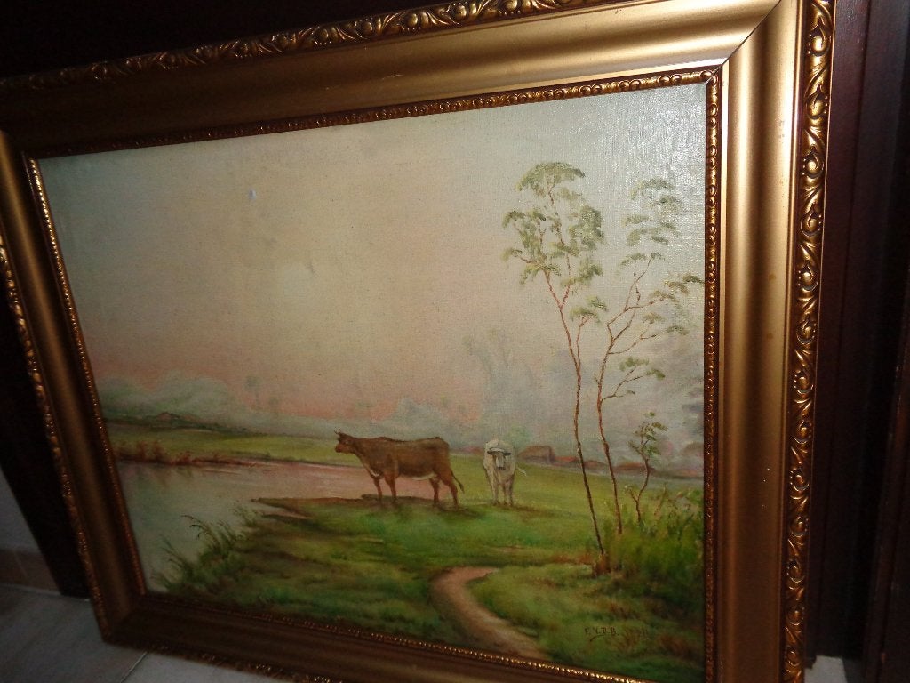 F.v.d.Broucke (1884) -Prachtig schilderij -Zie BENEZIT, ARTO, Antiek en Kunst, Ophalen of Verzenden