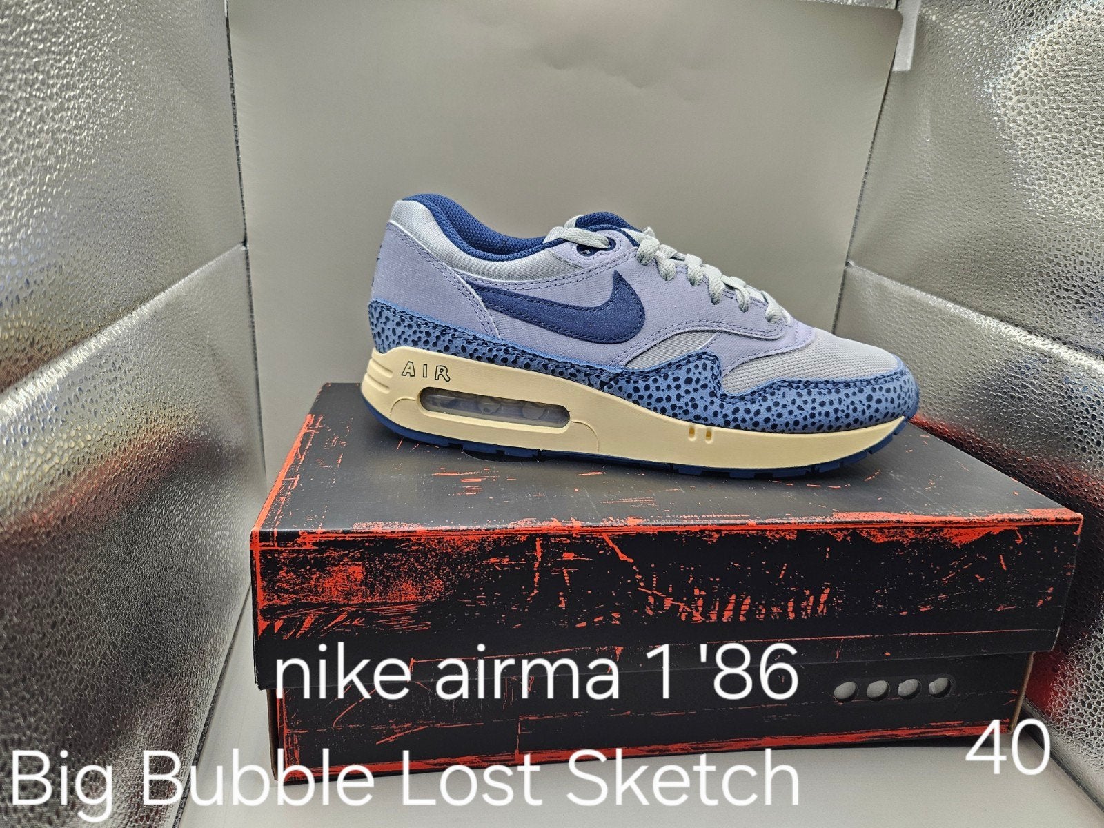 Nike Air Max 1 '86 Big Bubble Lost Sketch - Maat 40, Nike, Nieuw, Sneakers of Gympen, Verzenden