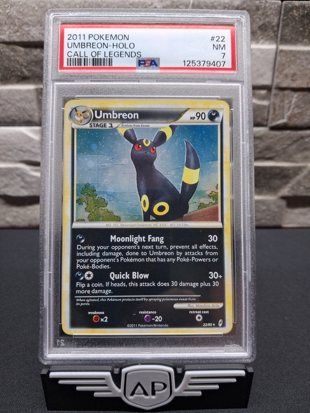 Pokémon Umbreon Holo Call of Legends PSA 7, Hobby en Vrije tijd, Verzamelkaartspellen | Pokémon, Ophalen of Verzenden, Zo goed als nieuw