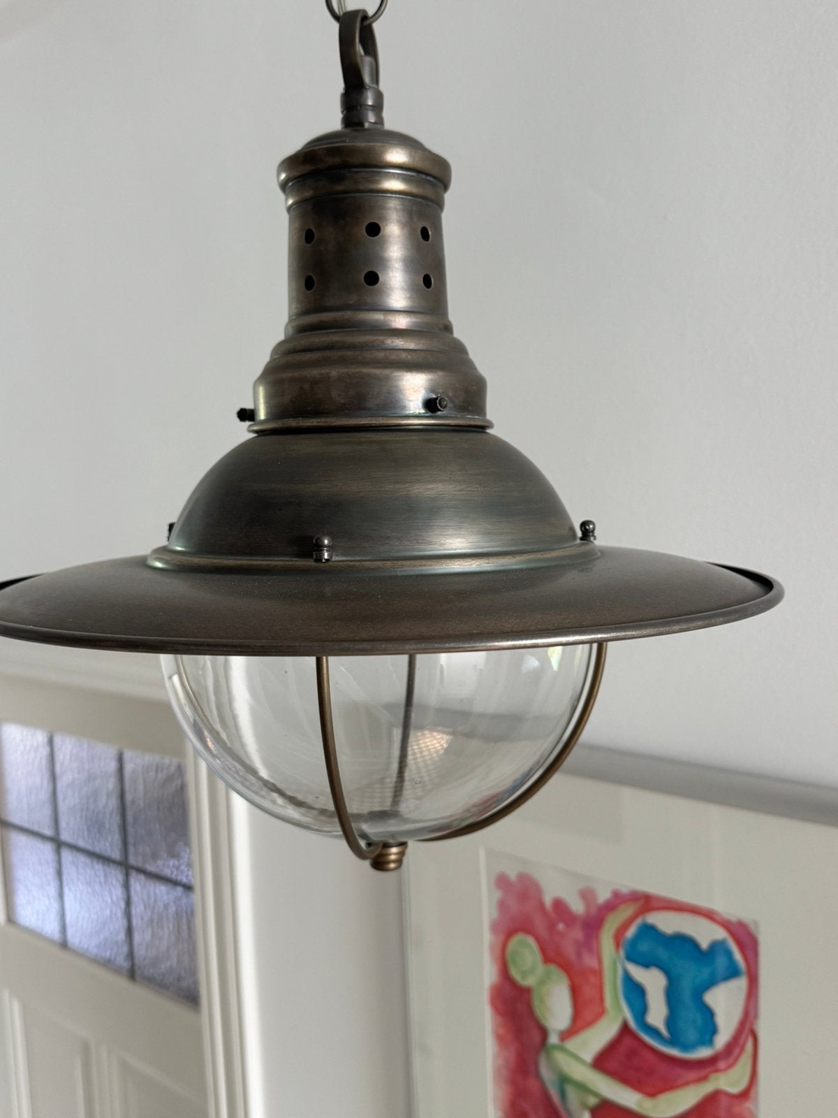 Vintage industriële hanglamp, Huis en Inrichting, Lampen | Hanglampen, Ophalen, Vintage- industrieel, Nieuw, E27 (groot)