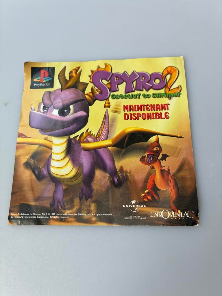 Spyro 2 PS1 Handleiding / Boekje, 8013XG, Gebruikt, 1 speler, Ophalen of Verzenden