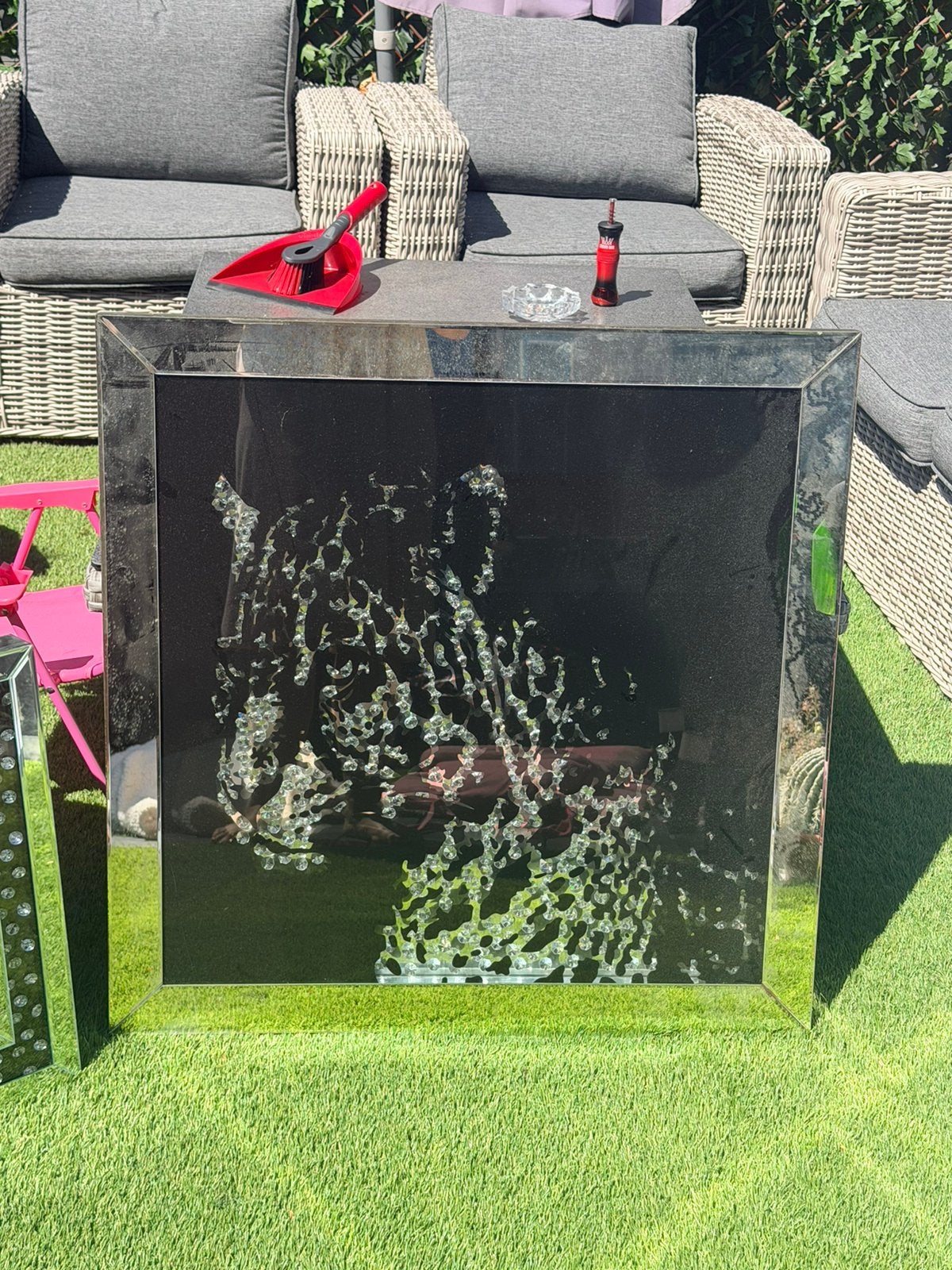 Schilderijen klok spiegel lijsten plafondlamp en standlamp, Ophalen, Zo goed als nieuw, 75 tot 100 cm, Schilderij