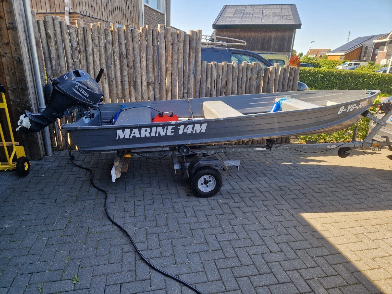 Aluminium boot Marine 4.10m met 15pk Yamaha (2022), Watersport en Boten, Motorboten en Motorjachten, Benzine, Overige merken, Gebruikt
