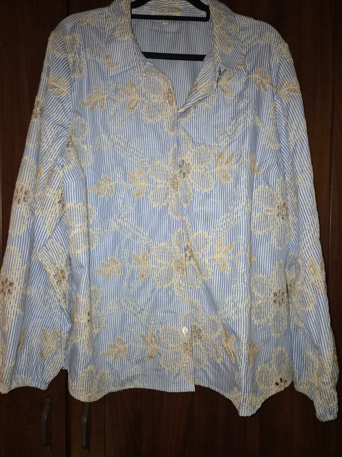 Tramontana broderie blouse maat 46, Ophalen of Verzenden, Zo goed als nieuw, Maat 46/48 (XL) of groter, Blauw