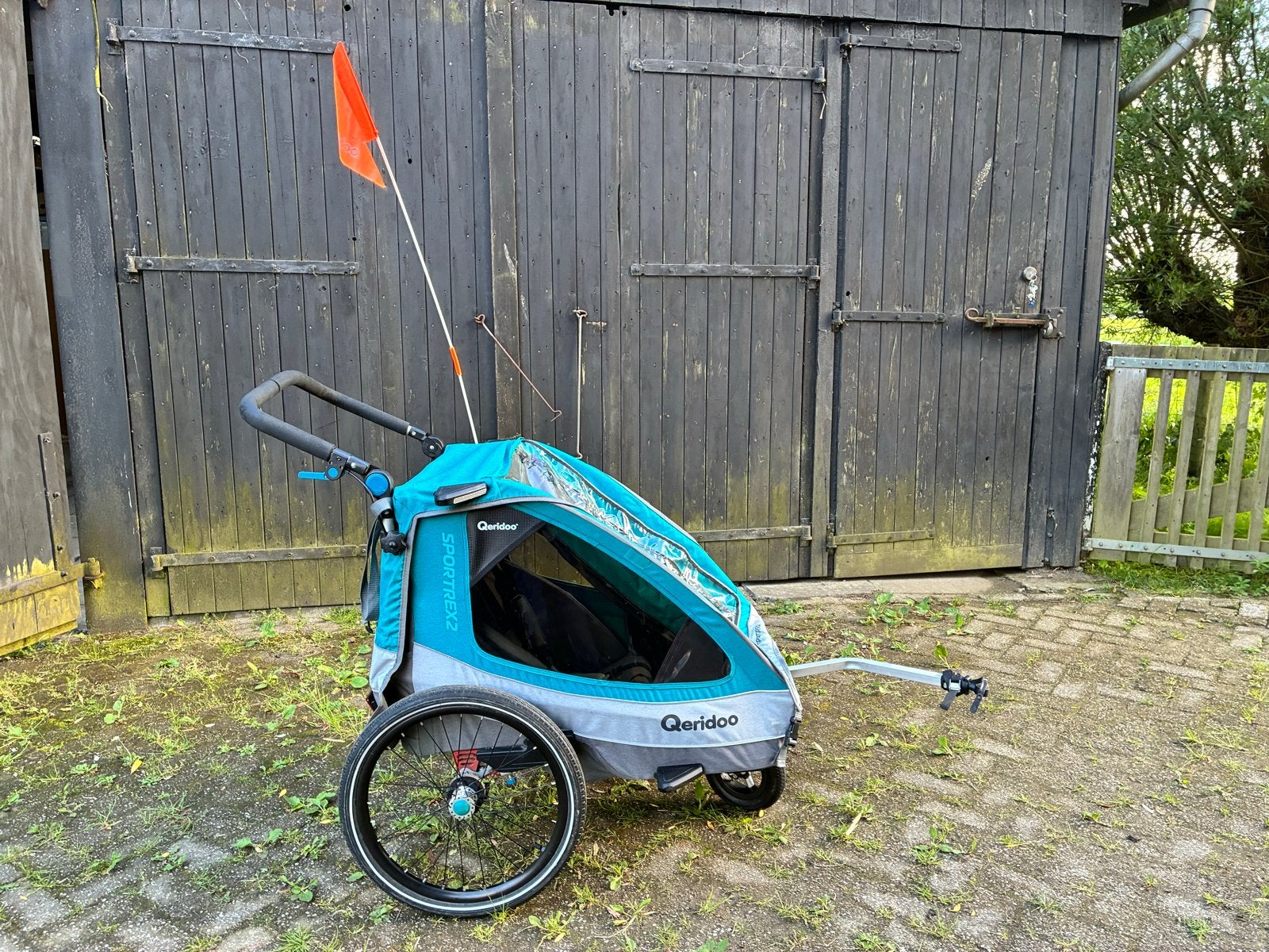 Qeridoo Sportrex 2 kinderfietskar - Zo goed als nieuw, Ophalen, Zo goed als nieuw, Kinderkar, 40 tot 60 kg