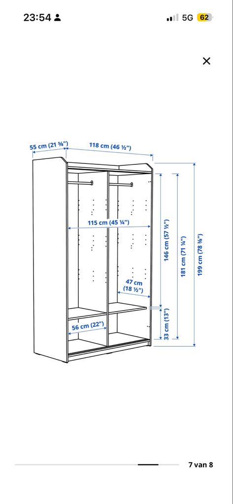 Witte kledingkast met schuifdeuren - IKEA Pax, Huis en Inrichting, Kasten | Kledingkasten, Met plank(en), Gebruikt, 100 tot 150 cm