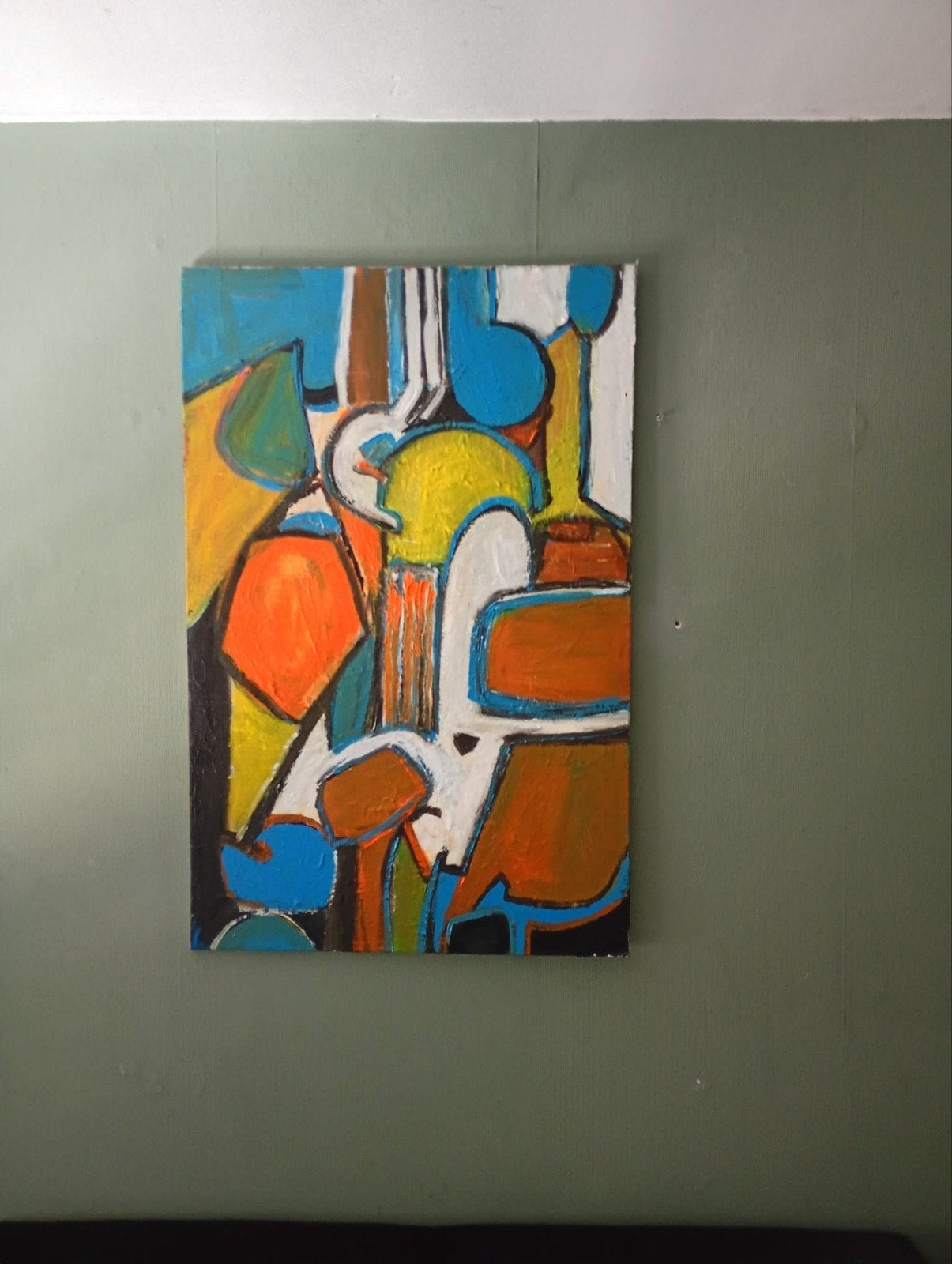 Abstracte Kleurenpracht: Modern Schilderij op Canvas, Ophalen, Abstract, Acrylverf, Op houten frame