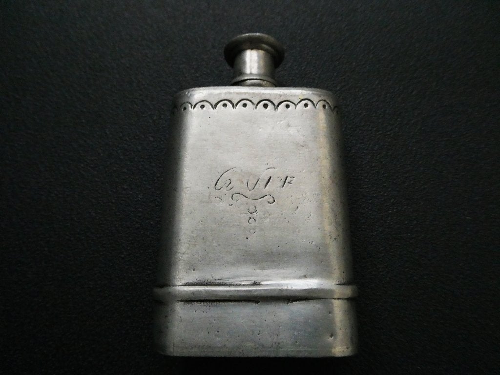 Tinnen heupfles / zakflacon 95 % tin flacon fles, Ophalen of Verzenden