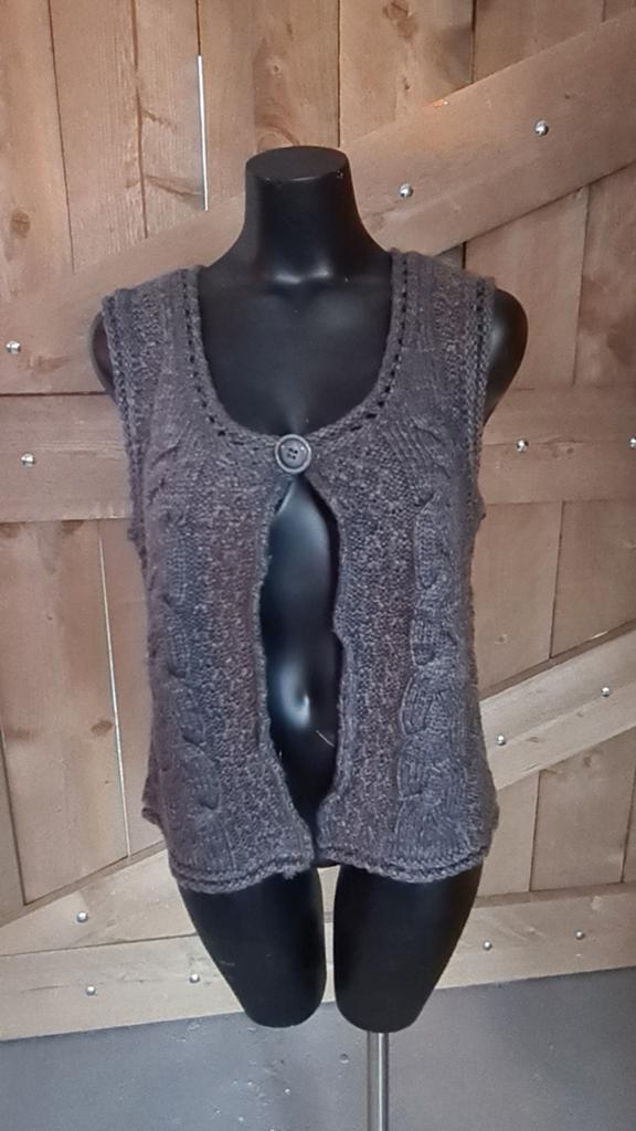 Xanaka MT 34 Vintage Gehaakt Vest, Maat 34 (XS) of kleiner, Grijs, Gedragen, Xanaka