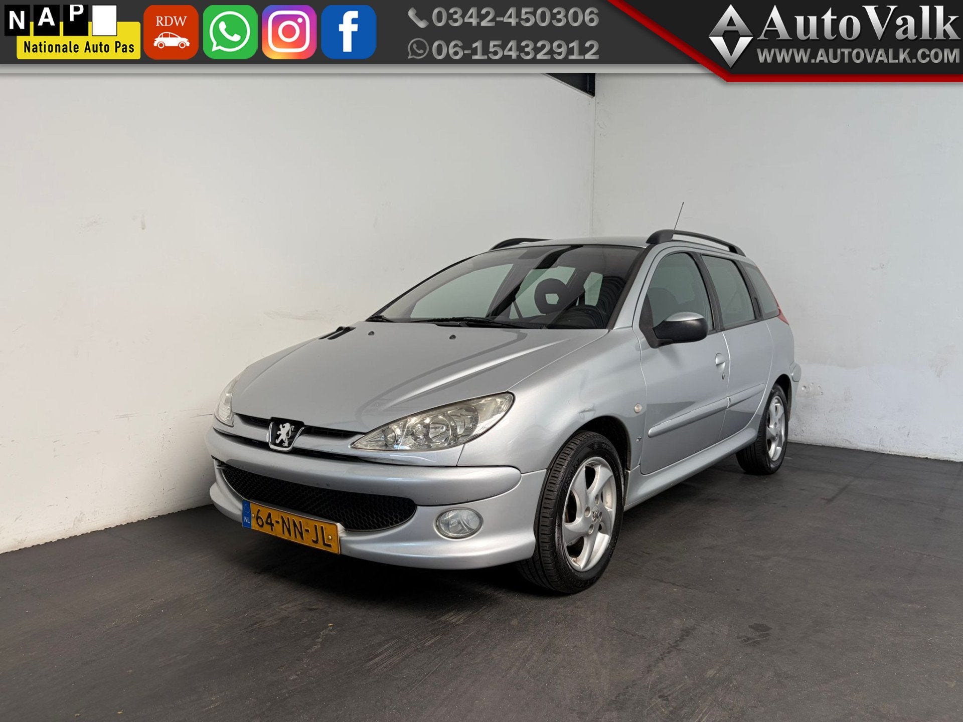 Peugeot 206 SW 1.6-16V XS Pack. Trekhaak! (bj 2004), Voorwielaandrijving, 4 cilinders, Origineel Nederlands, Handgeschakeld
