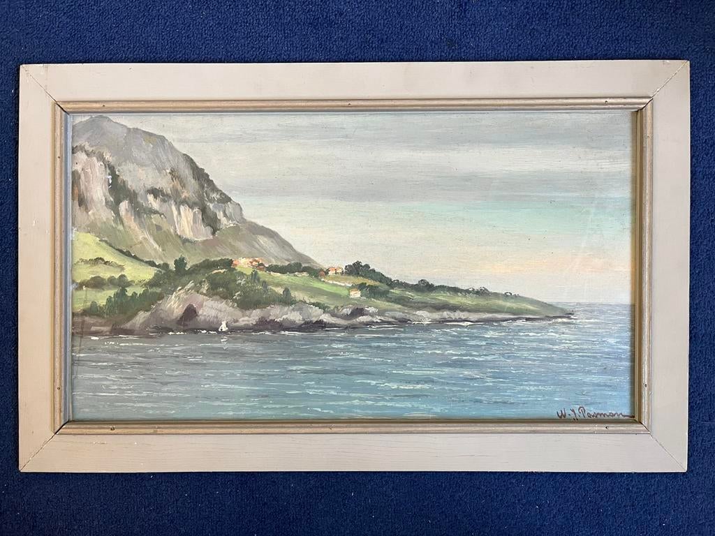 W.J. Pasman Schilderij Zee Klassiek Zeegezicht WJ Bergen, Antiek en Kunst, Kunst | Schilderijen | Klassiek, Ophalen of Verzenden