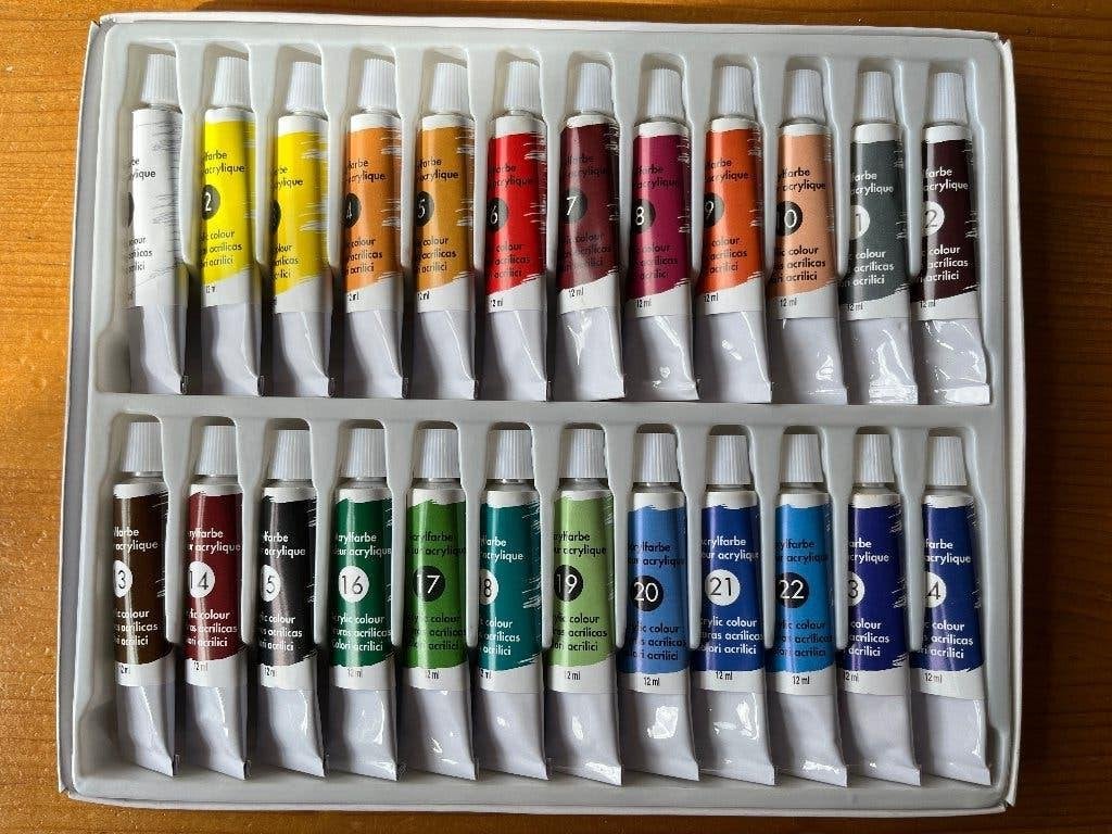 Acrylverfset, 24 tubes (12ml) - nieuw, Ophalen, Nieuw, Acrylverf