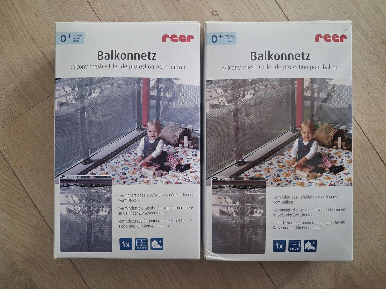 balkonnet wit 2x, Tuin en Terras, Kunststof, 100 cm of meer, 60 cm of meer, Rechthoekig