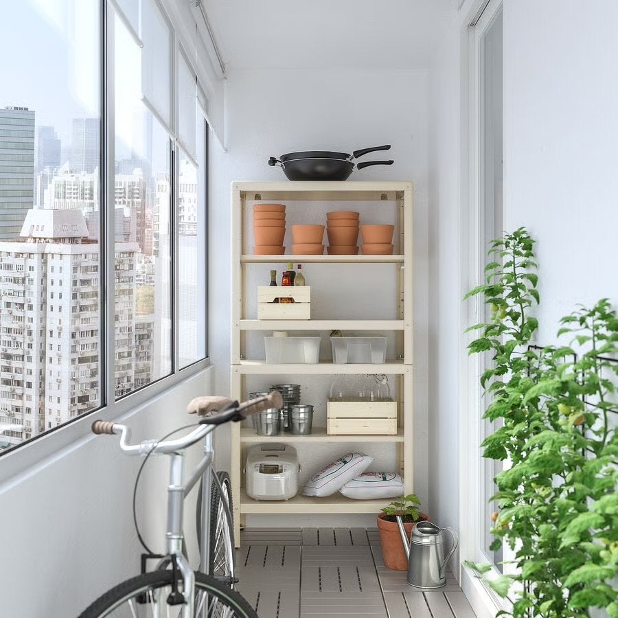 IKEA KOLBJÖRN stellingkast open kast binnen buiten beige, Huis en Inrichting, Kasten | Stellingkasten, Ophalen, Zo goed als nieuw