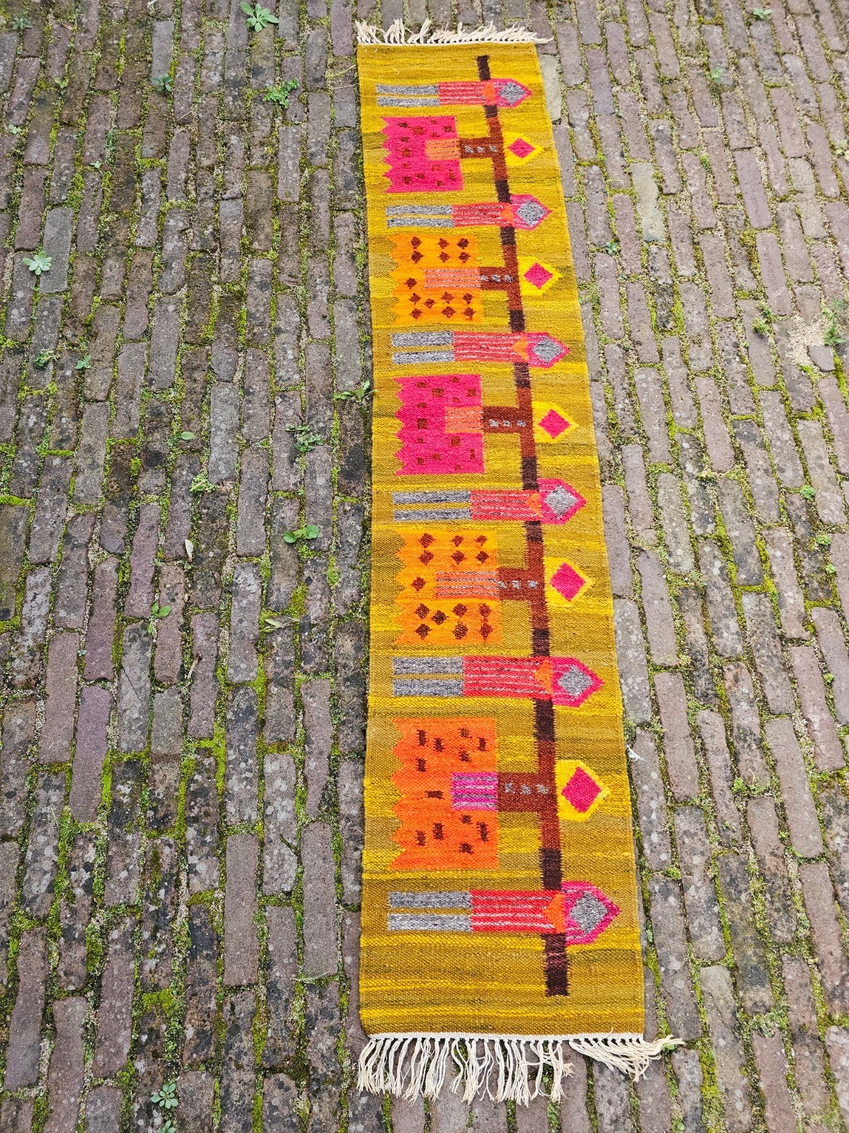 Vintage Handgeweven Kelim Vloerkleed - Uniek Design, Huis en Inrichting, Gebruikt, Rechthoekig, 50 tot 100 cm, Ophalen of Verzenden
