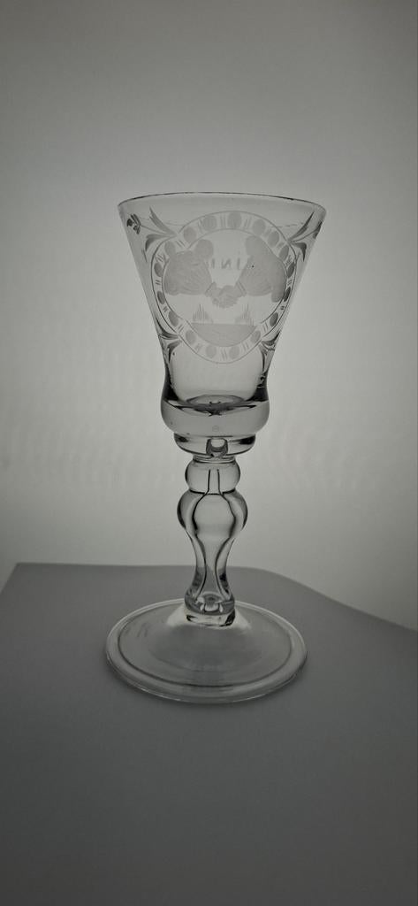 Vriendschapsglas vroeg 18e eeuws, Ophalen of Verzenden