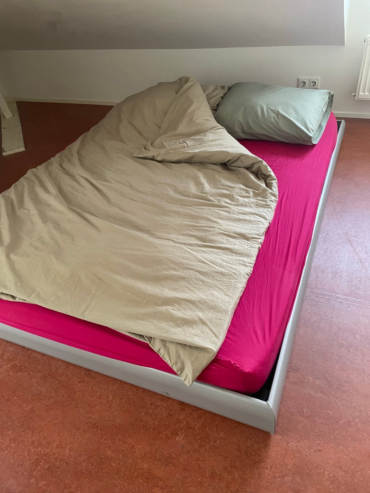 Tweepersoonsbed met lattenbodem Bossflex twee maal 80x200 cm, Ophalen, Gebruikt, Tweepersoons, 200 cm