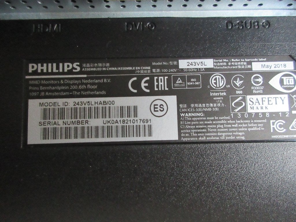 Foto 7 van Philips 24” Full HD LED Monitor 243V5LHAB/00 – HDMI/DVI/VGA