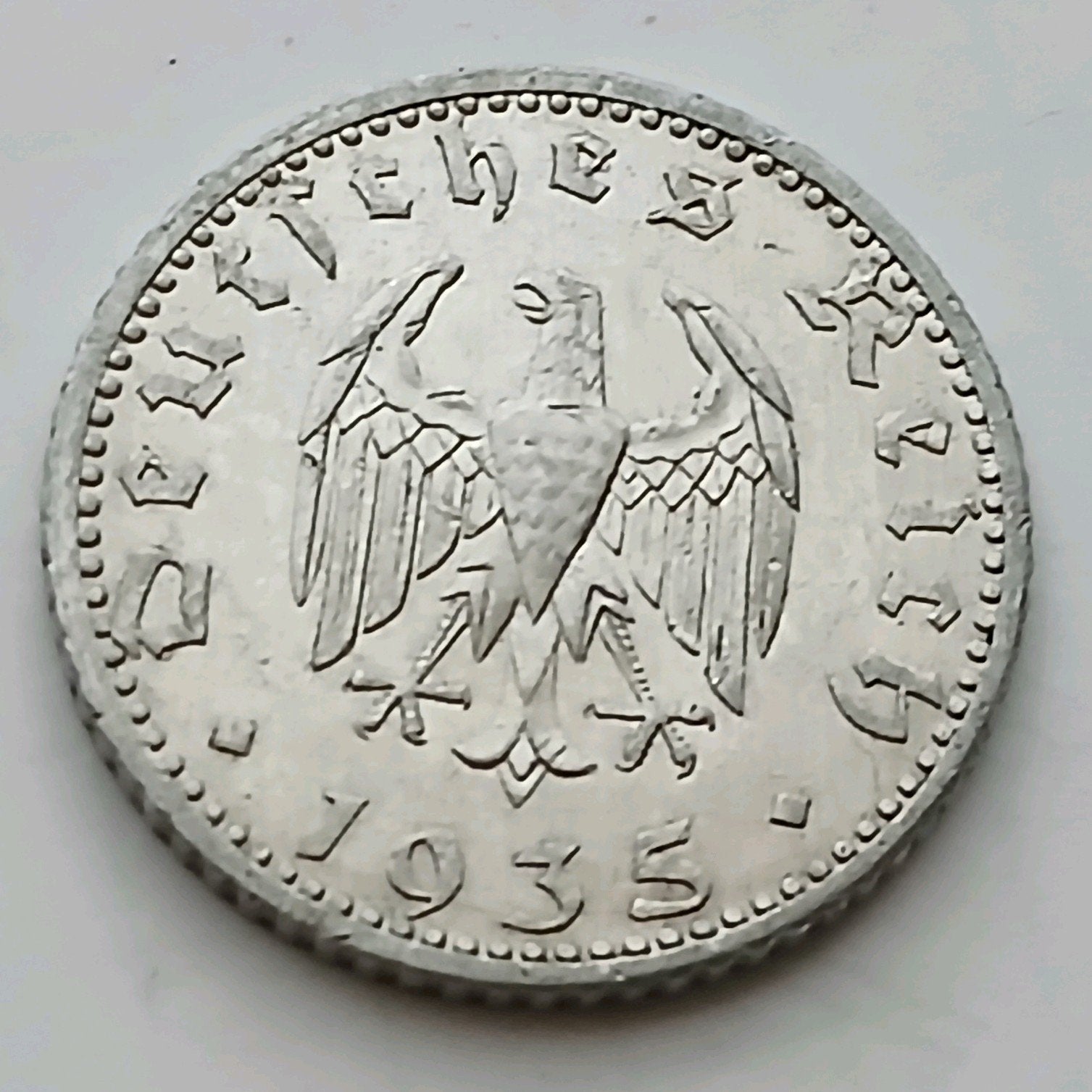 50 Reichspfennig 1935A Nazi Duitsland Oude Munt WO2 WW2 WWII, Ophalen of Verzenden