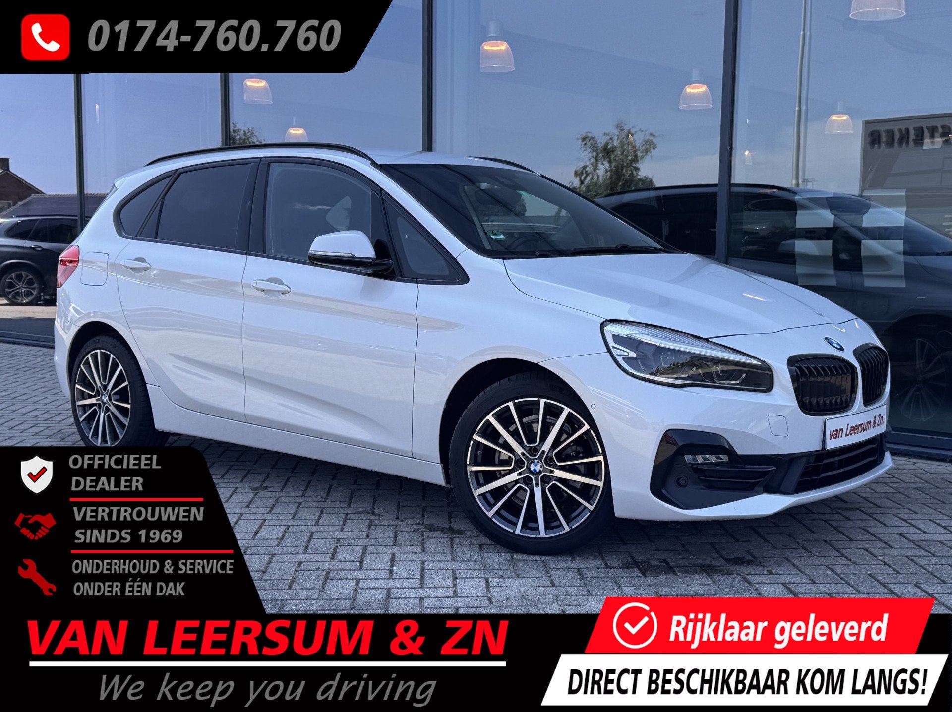 BMW 2 Serie Active Tourer 220i High Executive | Sport Line |, Auto's, BMW, 1998 cc, Gebruikt, Wit, Automatische klimaatregeling