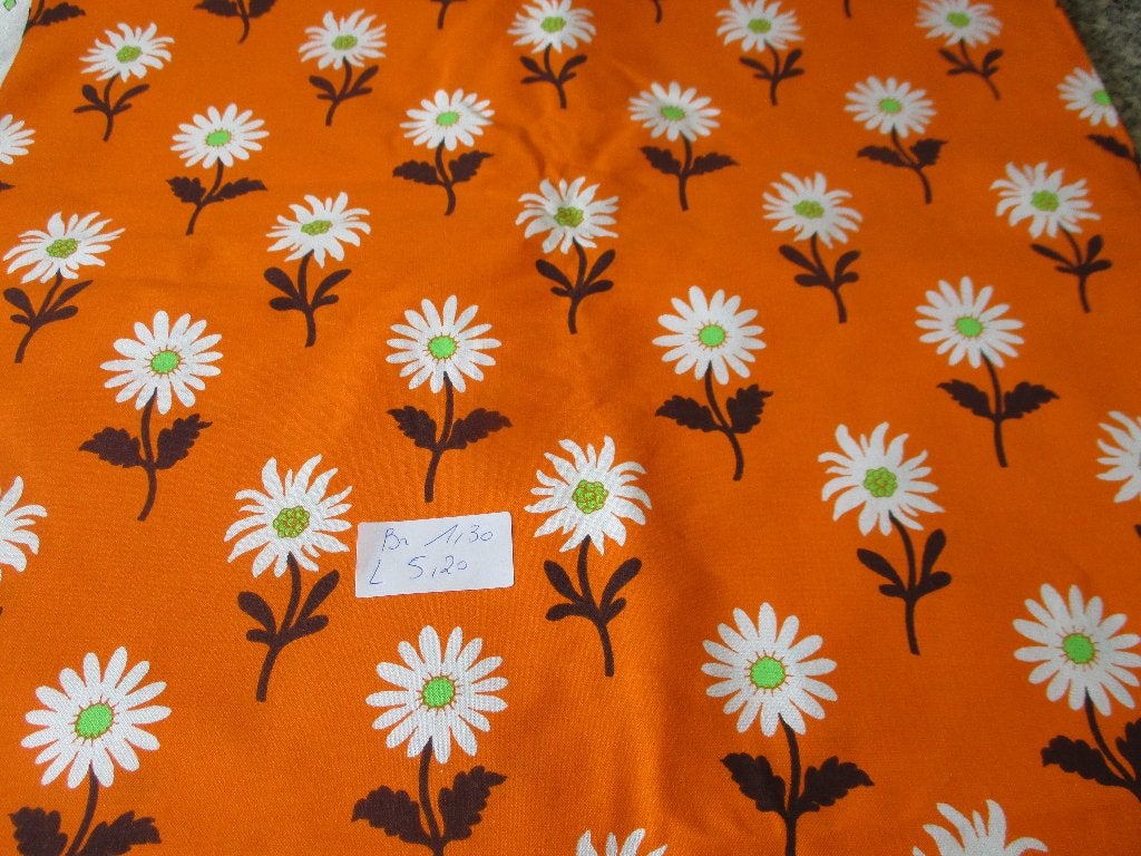 Vintage stof, Verzenden, 120 cm of meer, Nieuw, Oranje