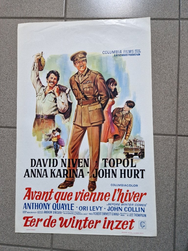 filmaffiche David Niven Before Winter Comes filmposter, Rechthoekig Staand, Ophalen of Verzenden, Zo goed als nieuw, A1 t/m A3
